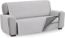 Sesselschoner Sofaüberwurf MALU, 2 Sitzer, Reversible Sofaschutz, Hellgrau