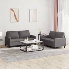 Sofagarnitur Kissen Sessel Sofa Couch Wohnzimmersofa 3-tlg. Kunstleder vidaXL
