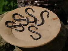 10 Stück urige S-Haken Eisenhaken Hand geschmiedet 8,2x3,6cm  Mittelalter Lager