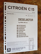 Citroen C15 Motor DW8B Diesel technische Unterlagen original gebraucht