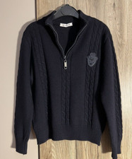 J.F. FERRÈ  Kinder Pullover Blau 100% Wolle Gr. 128 TOP