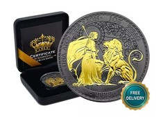 2022 1OZ Silber Silver St Helena Una Lion Gold Black Empire Ruthenium NUR500 239