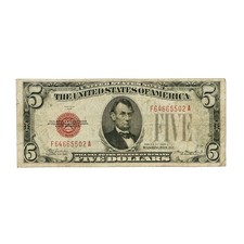 USA 5 Dollars 1928 C Red Seal