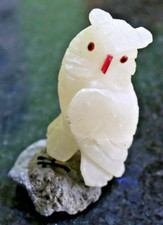 Eule mit Fuß Edelstein Vogel ca. 203g von Bärbel Drexel