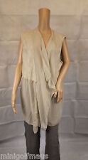 ★ ULLA POPKEN ★ M ~ Weste ~ Chasuble ~ mit Crash-Effekt ~ Strickjacke ~ beige