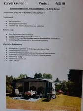 Sommerreisevorzelt Mit Alugestänge Fa. Fritz-Berger