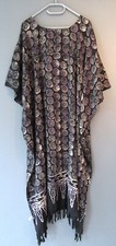 Kaftan Kleid lang Tunika SCHWARZ helle Kreise 2XL 3XL 4XL 52 54 56 58 60 -C589