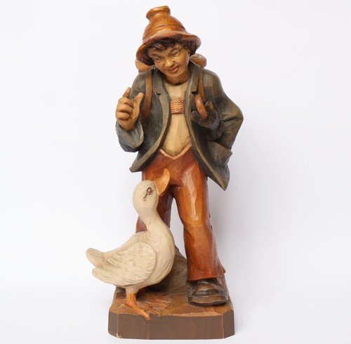 Wanderer hirte mit gans holz - hirte,