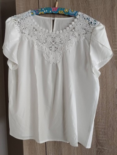 Spitzen patch bluse - -, shirt