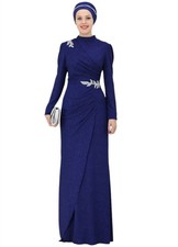 Maxikleid Damen Abendkleid im Abaya-Stil - Modest Fashion mit Schmuckdetails