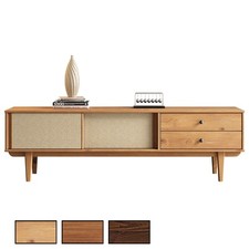 Lowboard mit Schiebetüren TV bank Mid-Century Rattan