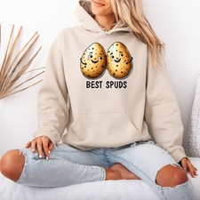 Best Spuds Friendship Humor Damen Hoodie Cartoon Kartoffel Pullover Sweatshirt