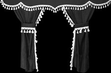 Truck Curtains Grey White Fits