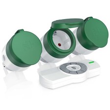 Bearware Funksteckdosen-Set (3+1) für Außenbereich 3x Funkschalter Steckdosen