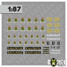 Mehrteiliges Set Königlich Sächsische Eisenbahn Decals 1:87 Spur H0 Modellbahn