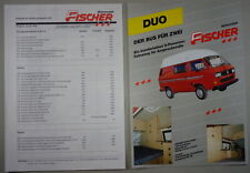 Prospekt / Broschüre VW Bus T3 Fischer Wohnmobile Duo Bus für zwei Stand 1980er