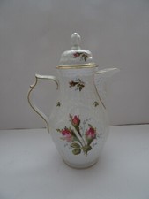 Rosenthal Sanssouci Kaffeekanne Weiss Dekor Moosrose/Wildrose