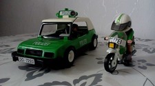PLAYMOBIL  -  3215  -  Polizei  -  Streifenwagen und Motorrad  -  von 1986