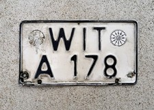 Altes Kfz-Kennzeichen Nummernschild license plate DIN  WESTAUSLÄUFER DEUTSCHLAND