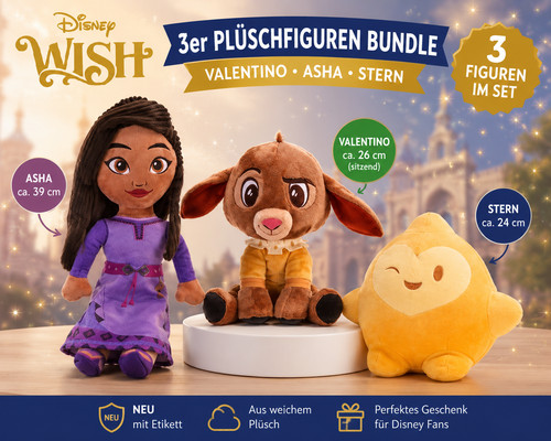 Disney wish plüschfiguren set - wish,