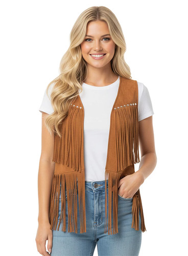 Hippie fransenweste braun - fransenweste,