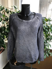 Superschöner weicher *GC fontana* Pulli 36 Wolle/Kaschmir Blau/silber gelackt