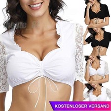 Damen Spitze Dirndlbluse 3/4