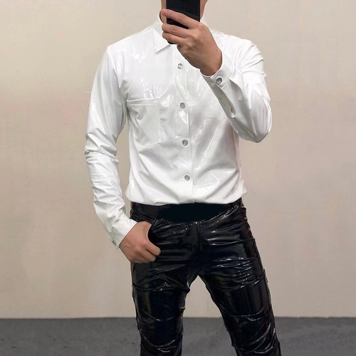 Herren glänzende kunstleder - glänzende,