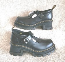 Dr. Martens Corran Mary Jane schwarze Adams Family-Schuhe aus Leder mit Quaste Größe 8 neu ohne Karton