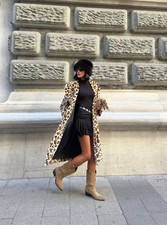 Leopardenmuster Kunstpelz Mantel – Warm & Stylisch