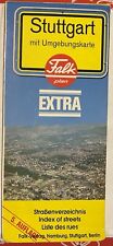 FALK Stadtplan City Map STUTTGART & UMGEBUNG 6. Auflage 1991 Falk-Kartografie