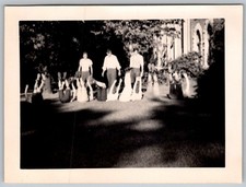 Vtg B&W Snapshot Group Outside