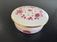 AK KAISER Porzellan Dose mit Deckel, Petersburg, indisch purpur, D:9,5cm, TOP