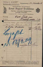 BRAUNSCHWEIG, Rechnung 1908, Fahrräder & Fahrradteile, Pneumatiks E.A. Großklaus