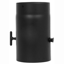 Rauchrohr 250 mm m. Drosselklappe Schwarz 2mm Ø 150 mm Ofenrohr Kaminrohr Rohr