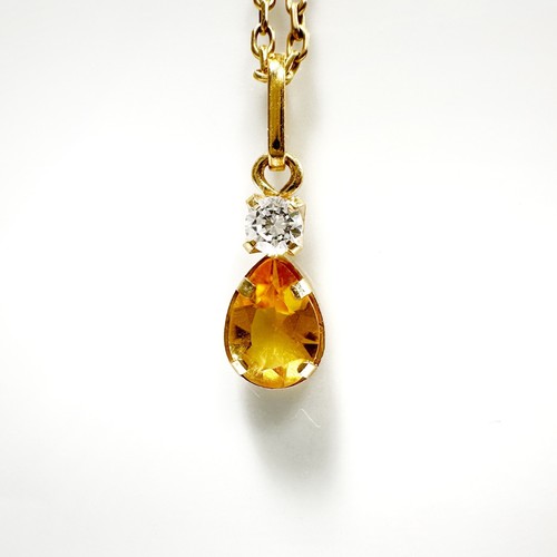 Vintage 18k gold - gold,, citrin
