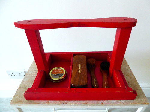 Vintage holz schuhputzkasten - holz, /