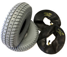 2x Reifen + Schlauch grau 3.00-4 / 260x85 Elektro Mobil Scooter Rollstuhl Block