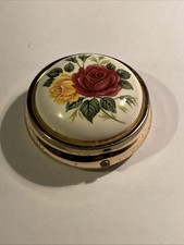 Vintage Pillendose Rosen Motiv Made In Japan 