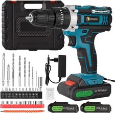 45Nm Akkuschrauber Set Bohrschrauber Bohrmaschine Akkubohrer Ladegerät mit Akku