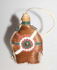 kleine Hirtenflasche Fellflasche Vintage Deko 11 cm