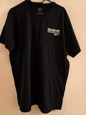 Reebok T Shirt L Black Schwarz USA Sport Hoodie Polo Fitness Sneaker ellesse RAR