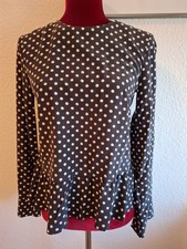 H&M Bluse Seide Schwarz Weiß