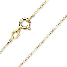 MATERIA feine Gold Ankerkette 925 Silber 1mm Damen Halskette vergoldet 40-60cm