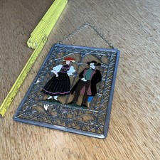 Zinn Bild, Paar mit Tracht aus dem Schwarzwald, bester Zustand, alt