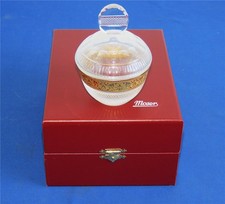 Staatsgeschenk Tschechische Republik Moser Kristall Dose Splendid 24K Gold Dekor