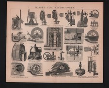 Lithografie 1887 Wasser- und