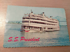 Postkarte Passagierschiff Raddampfer President Mississippi gel_