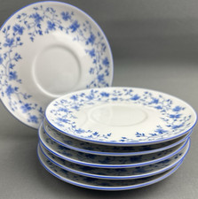 Arzberg Form 1382 Blaublüten – 6× Tee-Untertassen 14,5 cm – Blau Blumen – Vintag