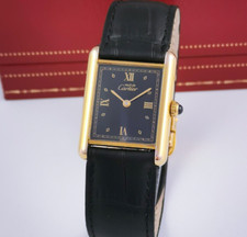 Cartier Tank Vermeil LM Large Armbanduhr 925 Silber vergoldet Ref. 590005